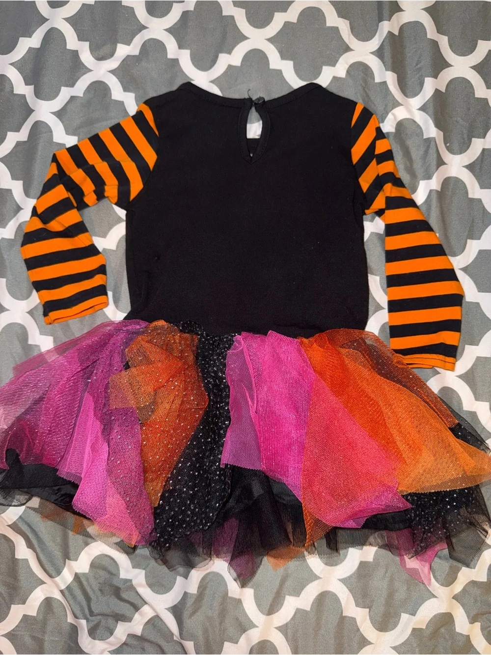 Black Halloween Cat Tutu Costume w/ Orange & Pink Accents Infant 18 months NWOT